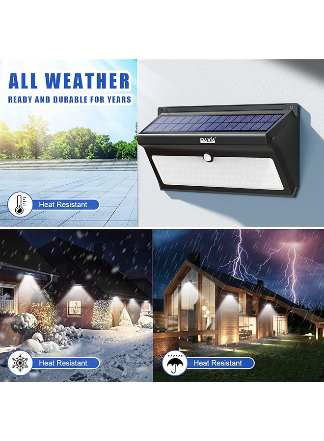 erorex Solar Lights Outdoor Waterproof 100 Led Wireless Security Motion Sensor Outdoor Lights Solar Outdoor Lights For Front Door Backyard Steps Garage Garden 2000Lm 4Pack - Image 5