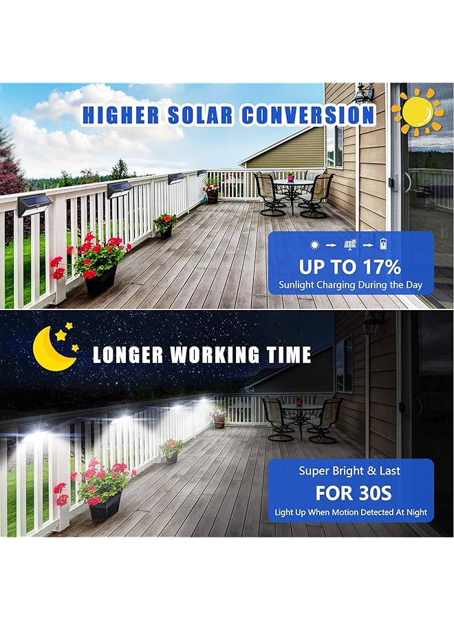 erorex Solar Lights Outdoor Waterproof 100 Led Wireless Security Motion Sensor Outdoor Lights Solar Outdoor Lights For Front Door Backyard Steps Garage Garden 2000Lm 4Pack - Image 3