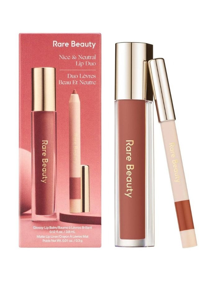 Rare Beauty Rare Beauty by Selena Gomez Nice & Neutral Lip Duo – Limited-Edition Set Featuring Stay Vulnerable Glossy Lip Balm in Nearly Neutral & Kind Words Matte Lip Liner in Patient  - Image 1