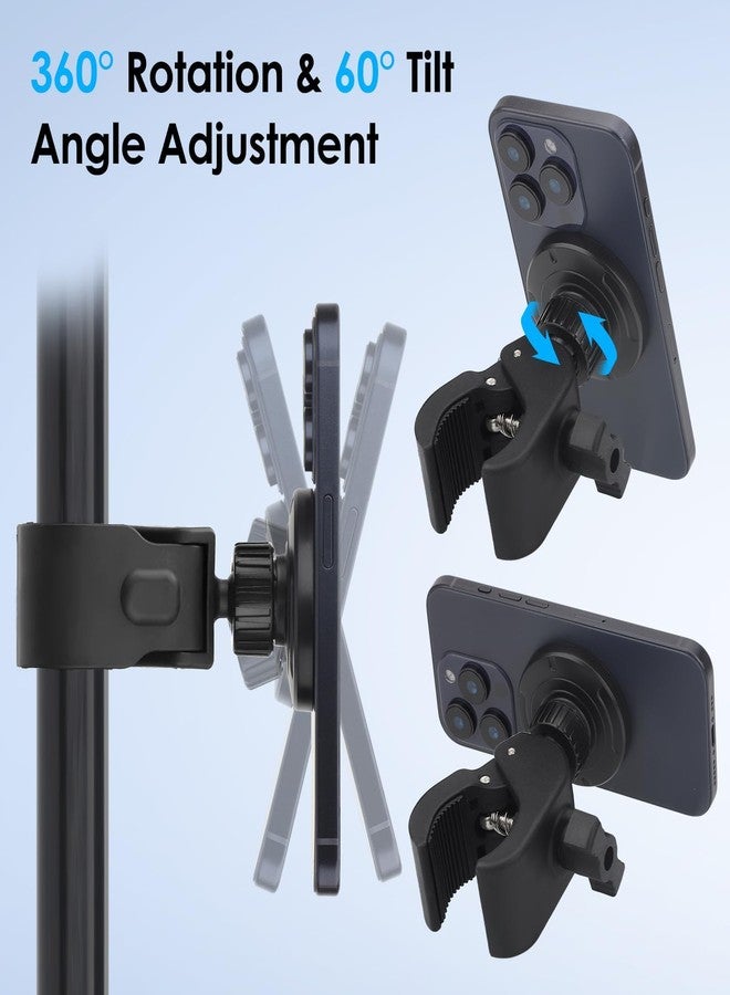 EEEKit Exercise Bike Phone Holder, Magnetic Handlebar Phone Mount for iPhone Magsafe and All Smartphones, for Stationary Treadmill Gym Fitness Equipment - Image 4