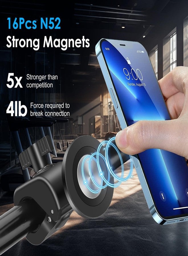 EEEKit Exercise Bike Phone Holder, Magnetic Handlebar Phone Mount for iPhone Magsafe and All Smartphones, for Stationary Treadmill Gym Fitness Equipment - Image 3