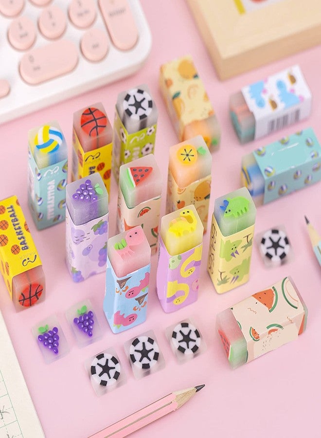 Dreamm Cute Erasers for Kids Bulk 16 Pack Animal Food Fun Desk Pets Pencil Students School Supplies Prize Gifts Party Favors - Image 4
