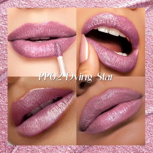 FOCALLURE Metallic Liquid Lipstick,Non Stick Cup Lip Gloss,High Impact Lip Color with Transfer-proof Wear,Long Lasting & Waterproof Lipstick Makeup for Women,Dying Star - Image 2