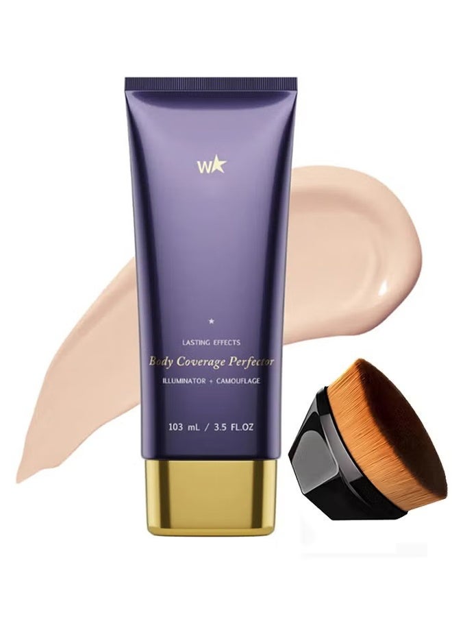 W Body Coverage Perfector, Waterproof Leg & Body Makeup, Tattoo Cover Up Makeup, 103ml (Fair Radiance) - Image 1