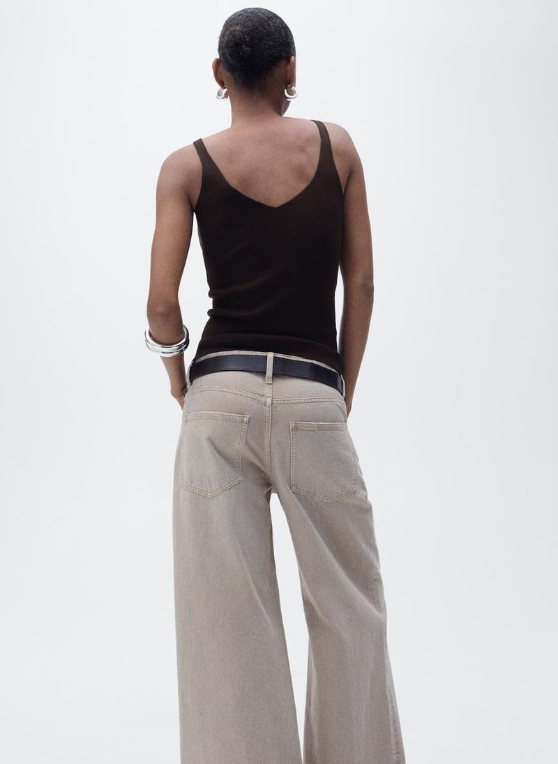 MANGO - Casual V-Neck Knit Top - Image 1