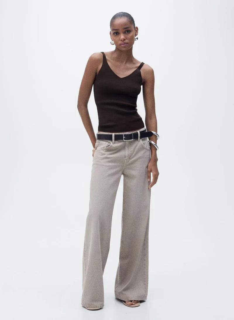 MANGO Casual V-Neck Knit Top