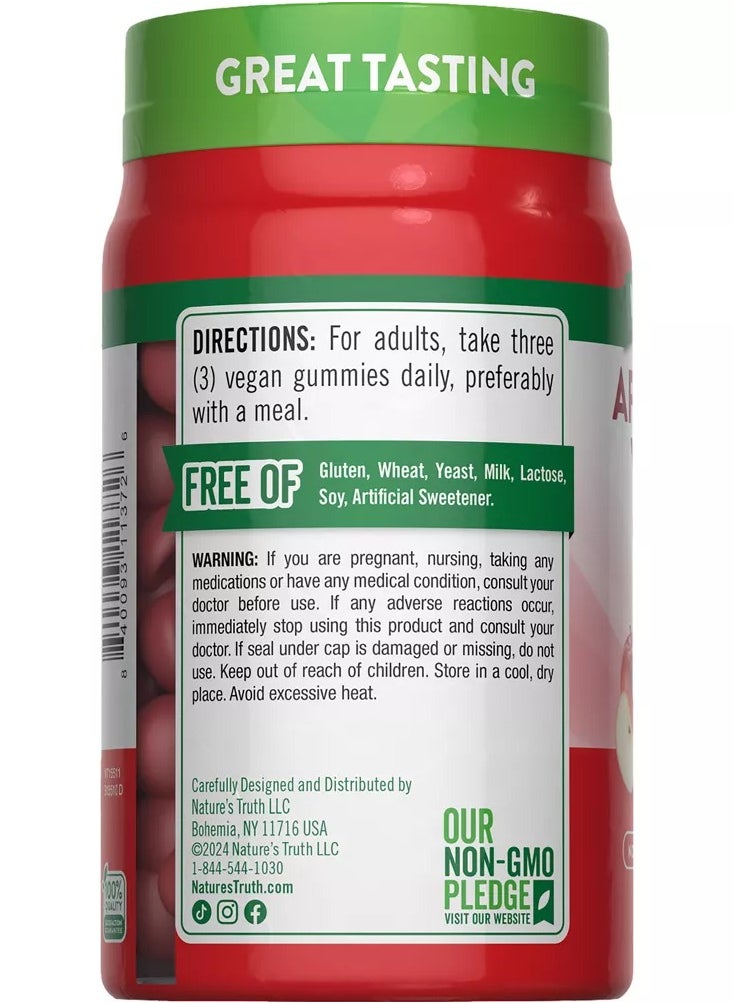 Nature's Truth Apple Cider Vinegar, Apple flavor, 600 mg, 75 Gummies  - Image 4