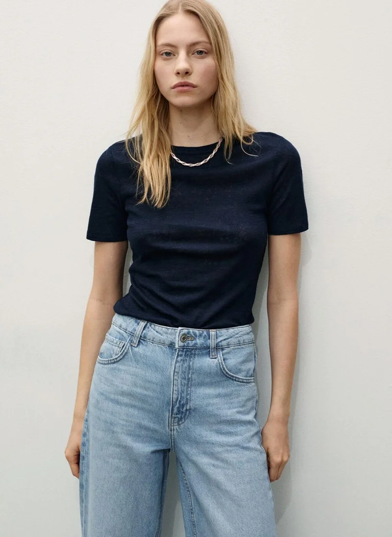MANGO Danila wide leg high-rise jeans