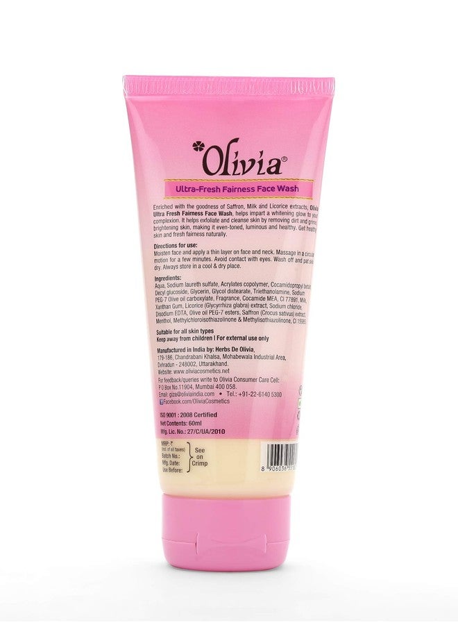 Olivia Ultra-Fresh Face Wash with Saffron, Milk & Licorice Extracts | Pack of 3 (60ml Each) | Gently Cleanses, Refreshes & Evens Skin Tone | For Smooth, Clean & Healthy-Looking Skin - Image 2
