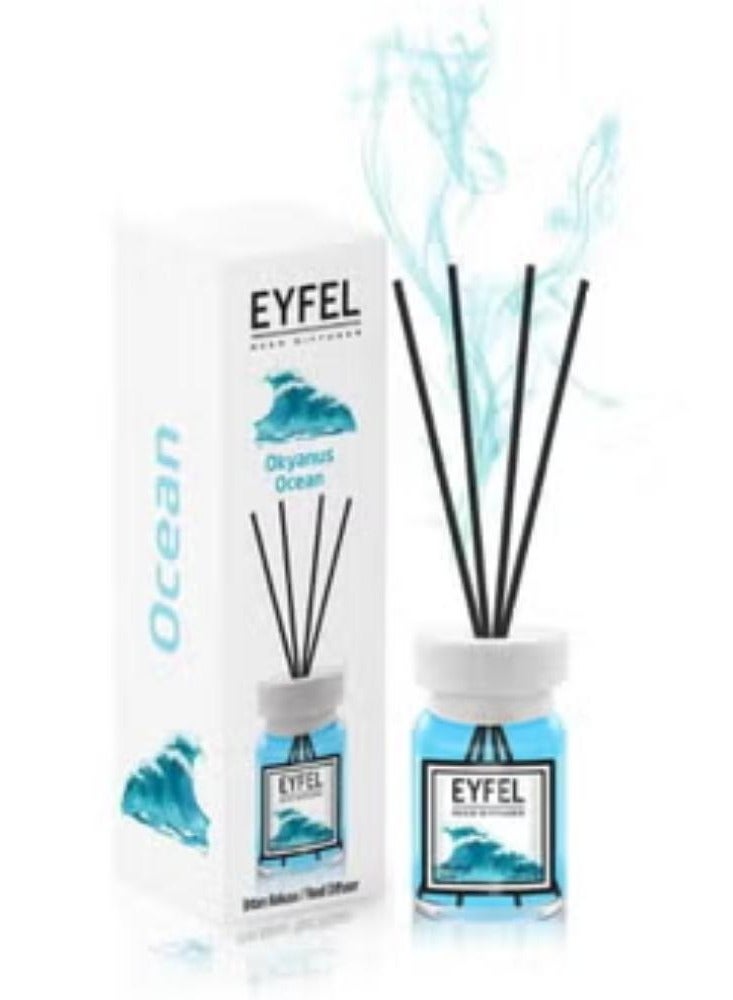 EYFEL Reed Diffuser, Ocean - 120ml | Best Home Fragrance | Long-Lasting Eyfel Perfume Aroma Diffuser | Enhance Home Ambiance with Ocean Scent | Perfect for Living Rooms & Bedrooms - Image 2