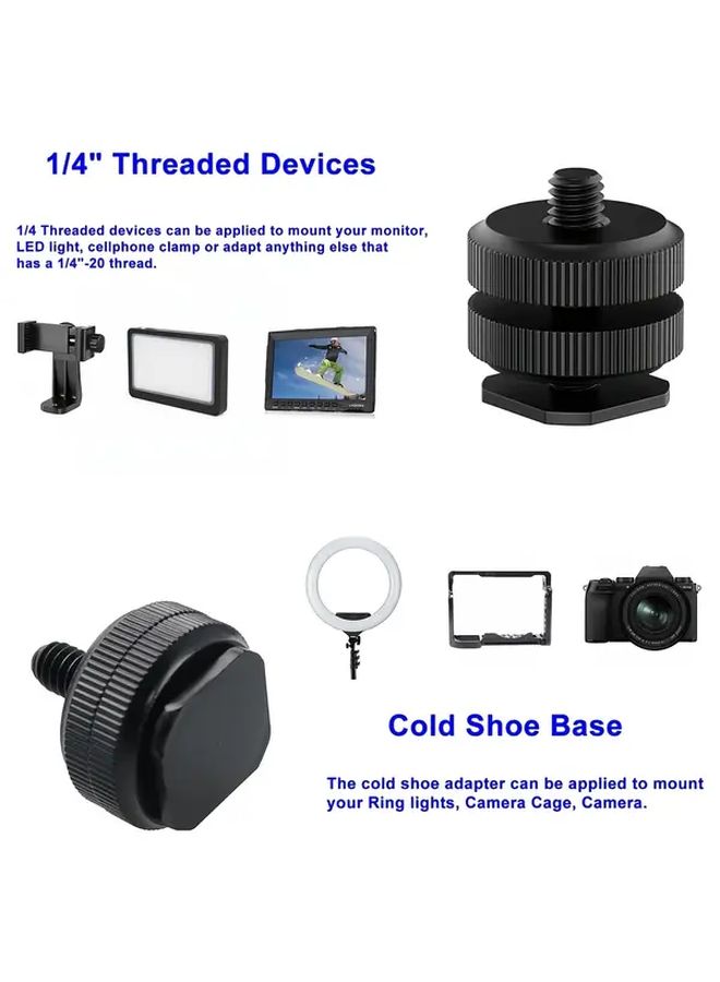 Double Layer Hot Shoe Mounting Bracket With 1 4 Double Screw For Camera Accessories - Image 5