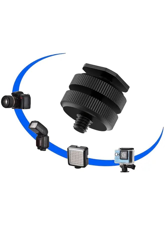 Double Layer Hot Shoe Mounting Bracket With 1 4 Double Screw For Camera Accessories - Image 3