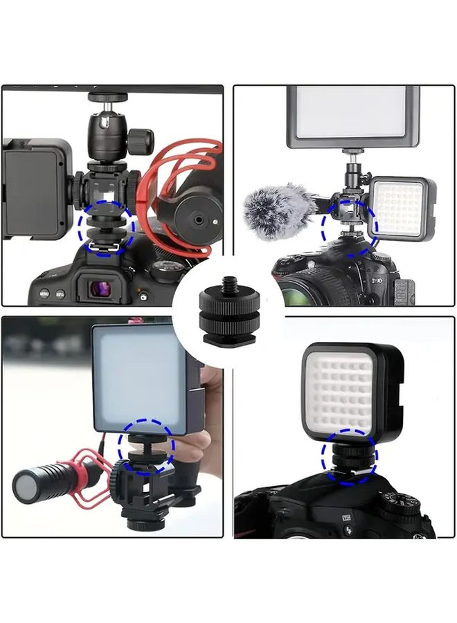 Double Layer Hot Shoe Mounting Bracket With 1 4 Double Screw For Camera Accessories - Image 4