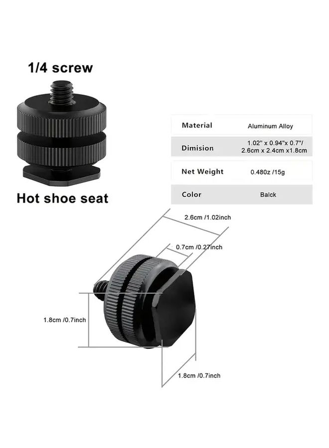 Double Layer Hot Shoe Mounting Bracket With 1 4 Double Screw For Camera Accessories - Image 2