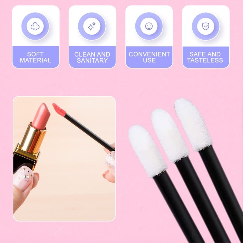 KINGMAS 500 Pack Lip Wands Applicators, Disposable Lip Brushes, Lipstick Gloss Wands Applicator Makeup Tool Kits (500 Pack) - Image 3
