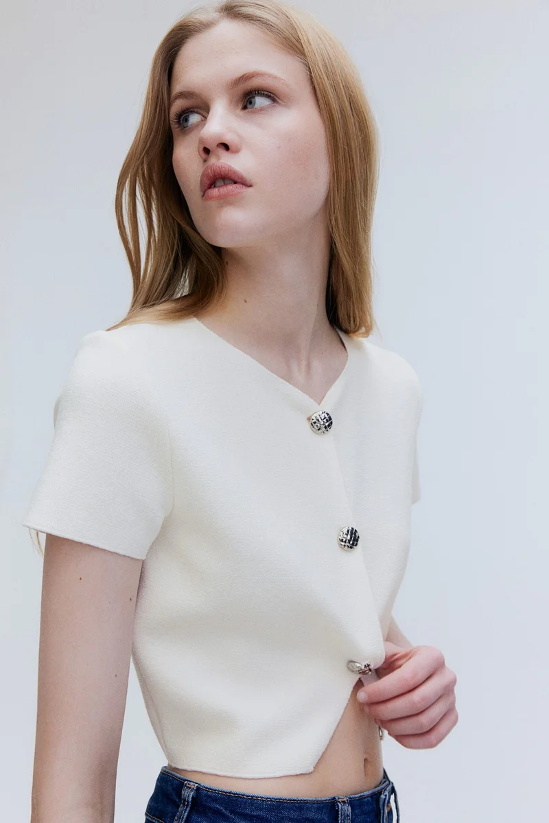 اتش اند ام Short-sleeved jersey cardigan