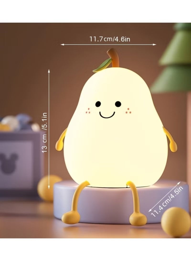 Uliova Cute Pear-Shaped LED Night Light with Touch Control, Soft Glow for Baby & Kids' Bedroom - Image 4