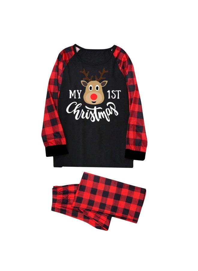 Women's Spring And Autum Long-sleeved Two-piece Outerwear Cartoon Outerwear Top + Plaid Pants Home Wear Two Pieces