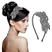 Sibba 1920s Headbands for Women Head Bands Accessories Crystal Bridal Wedding Black Headpiece 20s Rhinestone Flapper Vintage Hair Valentines Accessory for Girls Costume Prom Party Retro Grey - Image 2