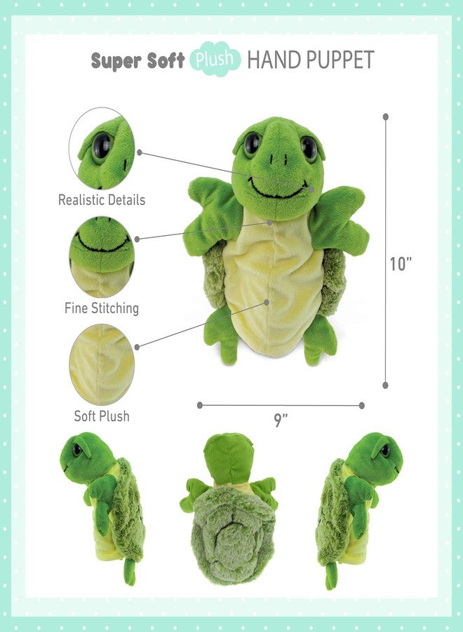 Puzzled DolliBu Sea Turtle Hand Puppet - Super Soft Stuffed Animal Hand Puppets for Kids, Educational Hand Puppet Plush Toy for Kids and Adults, Ocean Life Animal Puppet for Teaching and Puppet Show - 10 Inch - Image 2