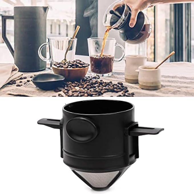 Khazna Pour Over Coffee Dripper Reusable Stainless Steel Pour Over Coffee Filters Easy To Clean Camping Coffee Filter Portable Collapsible Coffee Maker Paperless Travel Coffee Makers - Image 1