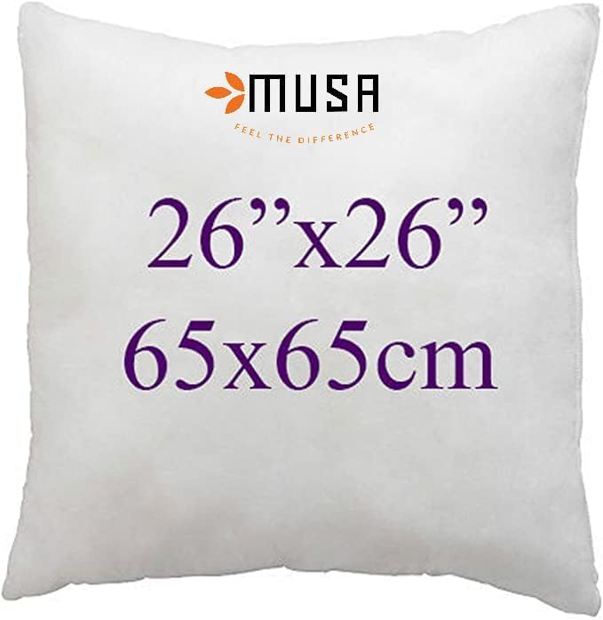 MUSA MUSA Cushion Inserts - Pack of 4 Soft Poly Cotton Cushion Fillers (26x26 in, White) - Image 3