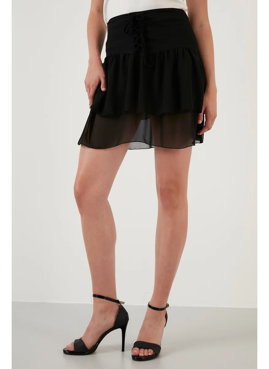 Lela Front Tie Tulle Detailed Skirt Women's Skirt 6054652