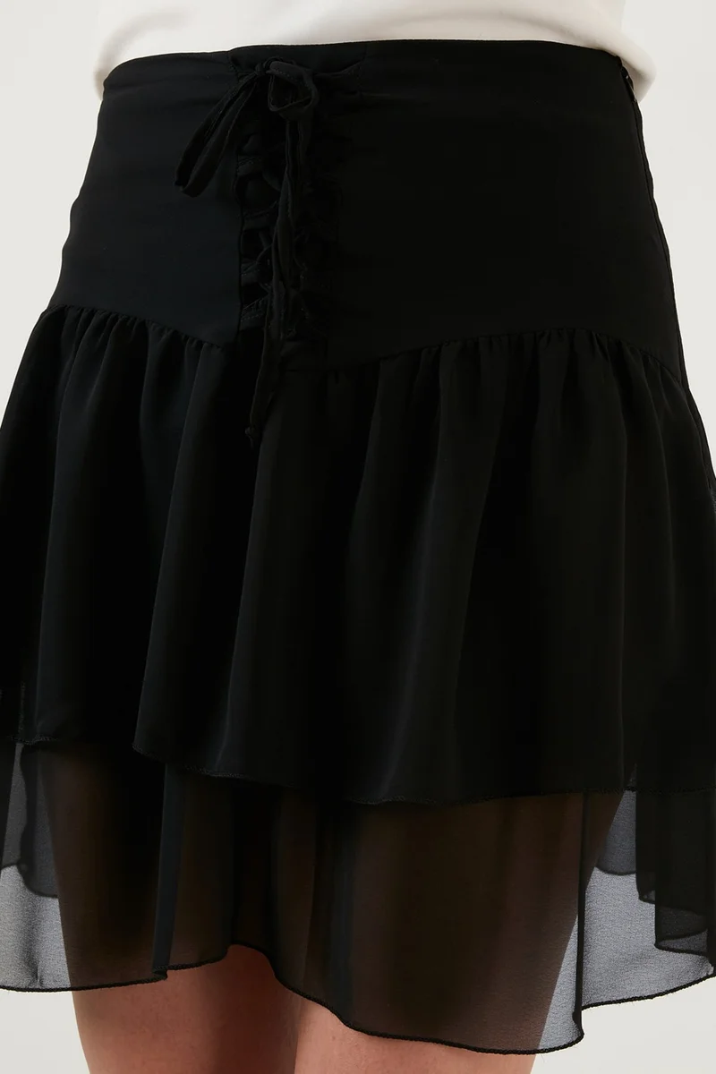 ليلا Front Tie Tulle Detailed Skirt Women's Skirt 6054652