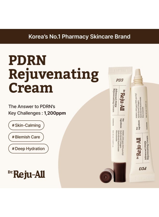 Dr.Reju-All Dr. Reju-All Advanced PDRN Rejuvenating Cream 20ml | 99% Purity PDRN Salmon DNA, Collagen Gel Skin Repair Cream with Hyaluronic Acid & Niacinamide for Glass Skin | Night Routine Korean Skincare - Image 2