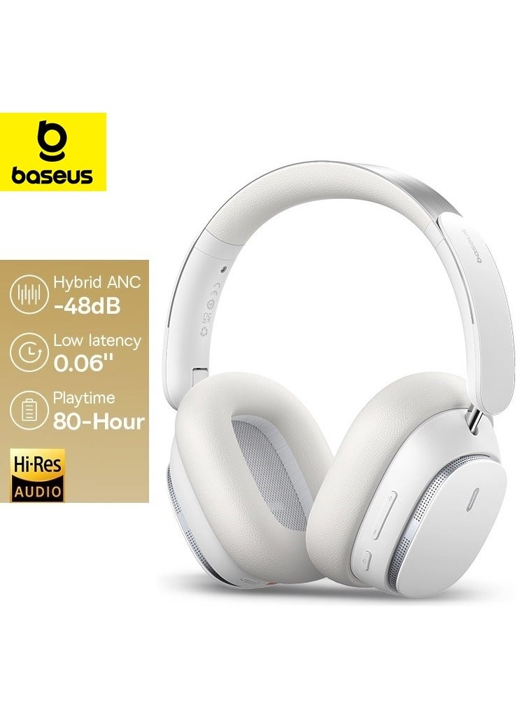 Baseus H1 Pro Wireless Headphone Hybrid -48Db Active Noise Cancellation Bluetooth Headset V5.3 Hi-Res Certified LHDC Code Earphone 80h Battery Life For Daily Use/Business And Leisure White - Image 1