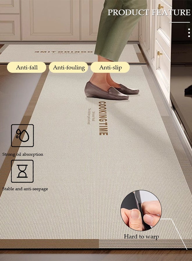DUNISO مجموعة بساط مطبخ من طين الدياتوم، طراز عصري، مقبض مطاطي مانع للانزلاق، قابل للغسل، مقاوم للزيت والماء، سهل التنظيف، بساط لأرضية المطبخ 40*60 سم/40*120 سم - Image 5
