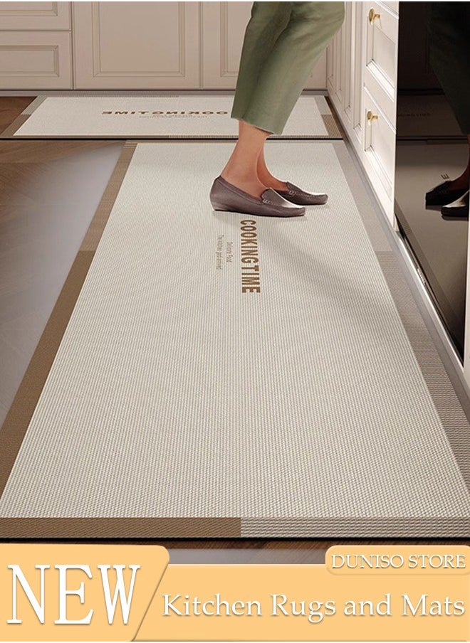 DUNISO - Diatom Mud Kitchen Mat Set, Contemporary Style, Anti-Skidding Rubber Grip, Washable, Oil and Water resistant, Easy to clean Mats for Kitchen Floor 40*60cm/40*120cm - Image 1