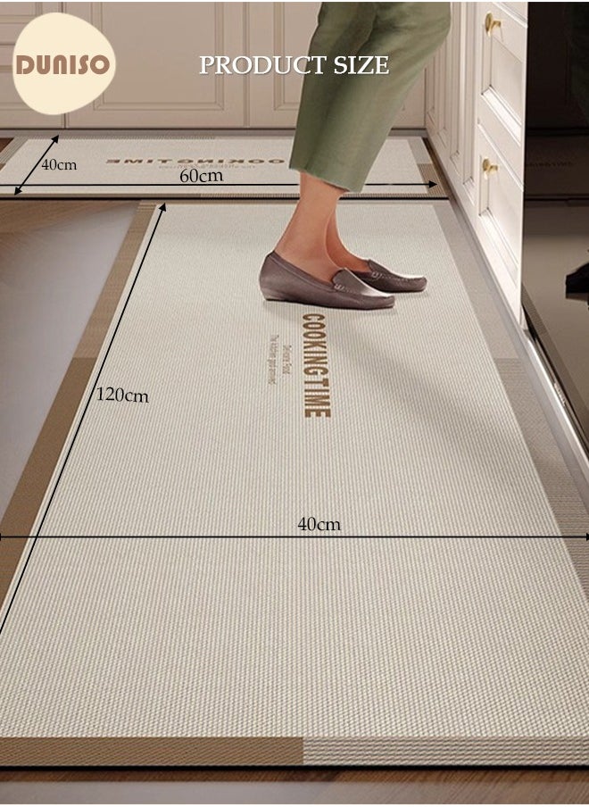 DUNISO - Diatom Mud Kitchen Mat Set, Contemporary Style, Anti-Skidding Rubber Grip, Washable, Oil and Water resistant, Easy to clean Mats for Kitchen Floor 40*60cm/40*120cm - Image 1