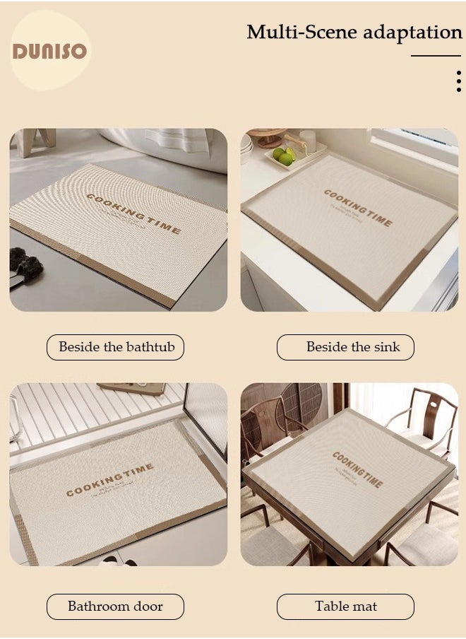 DUNISO - Diatom Mud Kitchen Mat Set, Contemporary Style, Anti-Skidding Rubber Grip, Washable, Oil and Water resistant, Easy to clean Mats for Kitchen Floor 40*60cm/40*120cm - Image 1