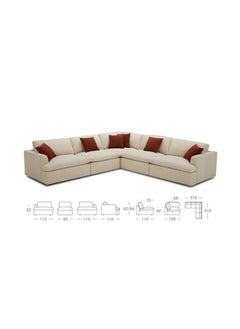 A to Z Furniture Bestford Modular Sofa in Beige Color 3 Pieces Modular Sofa 