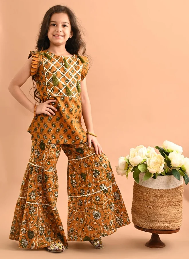 LILPICKS Printed Kurta Sharara Set