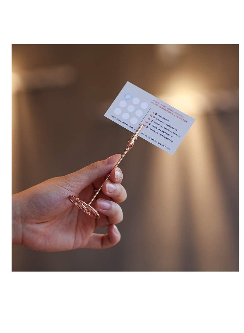Generic Elegant Rose Gold Place Card Holders 12pcs Memo Clip Stands for Photos Table Numbers and Menus Ideal for Weddings and Special Occasions  - Image 4