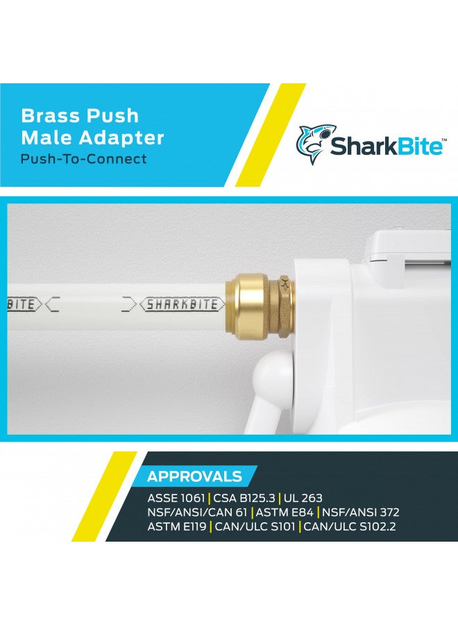 SharkBite 1/2 Inch MNPT Adapter, Push to Connect Brass Plumbing Fitting, PEX Pipe, Copper, CPVC, PE-RT, HDPE, U120LFA - Image 5