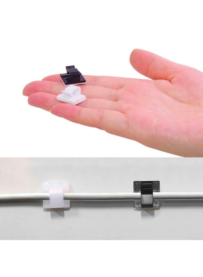 Chase Up 60 Pieces of Plastic Cord Adhesive Storage and Management Cable Clips-Black, White - Image 4