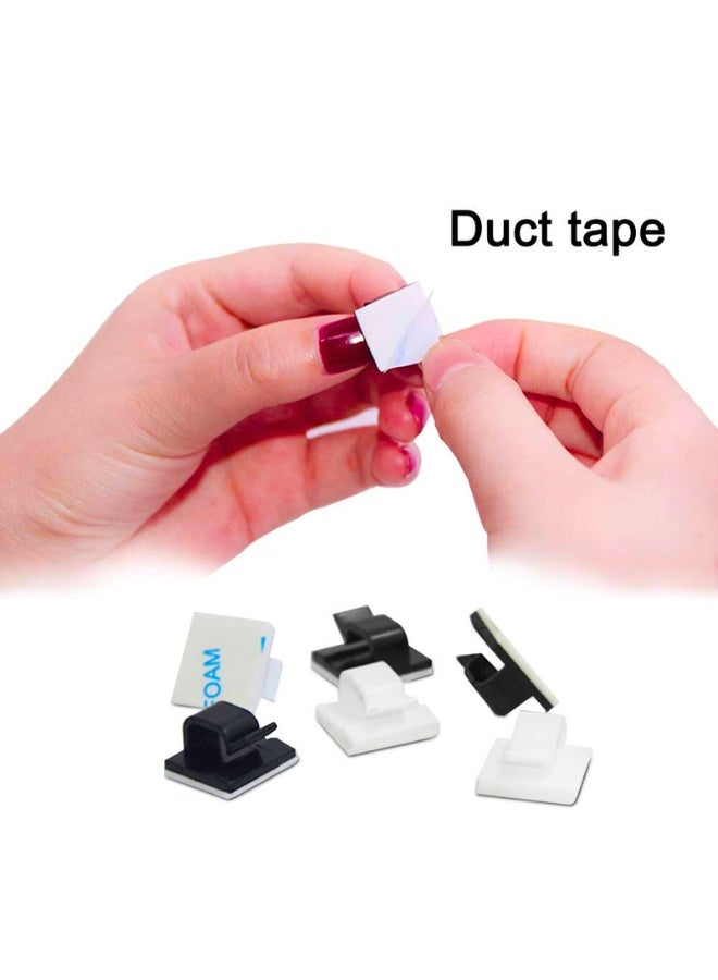 Chase Up 60 Pieces of Plastic Cord Adhesive Storage and Management Cable Clips-Black, White - Image 3