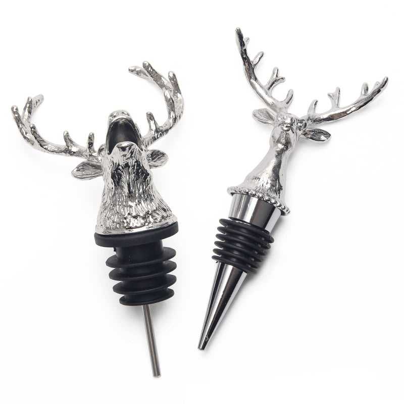 Coitak Deer Head Wine Pourer Spout, Wine Bottle Stopper for Home and bar, Animal Wine Pourer and Stopper With Silicone Rubber Fitting - Image 4