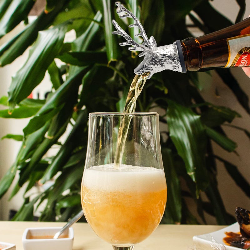 Coitak Deer Head Wine Pourer Spout, Wine Bottle Stopper for Home and bar, Animal Wine Pourer and Stopper With Silicone Rubber Fitting - Image 5