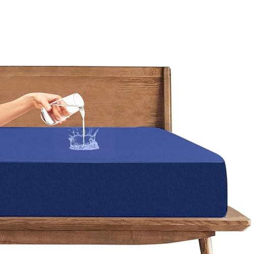 Trance Cotton Feel Terry Ultra Soft Waterproof Mattress Protector | Breathable - Hypoallergenic Mattresses Cover (78x78 inch | 6.5x6.5 feet, Classic Blue - Pack of 1) - Image 1