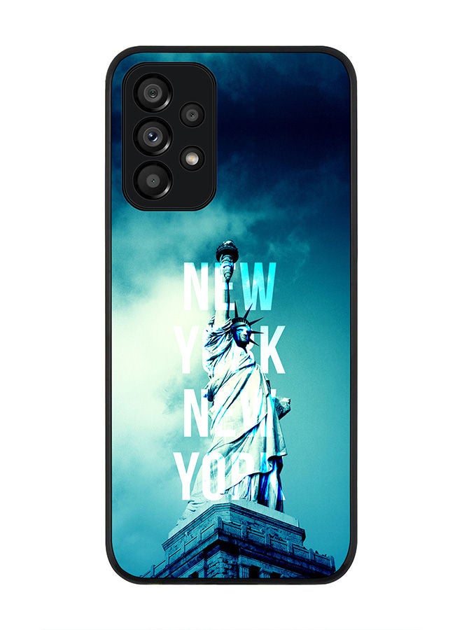 Stylizedd Rugged Black edge case for Samsung Galaxy A73 5G Slim fit Soft Case Flexible Rubber Edges Anti Drop TPU Gel Thin Cover - New York New York - Image 1