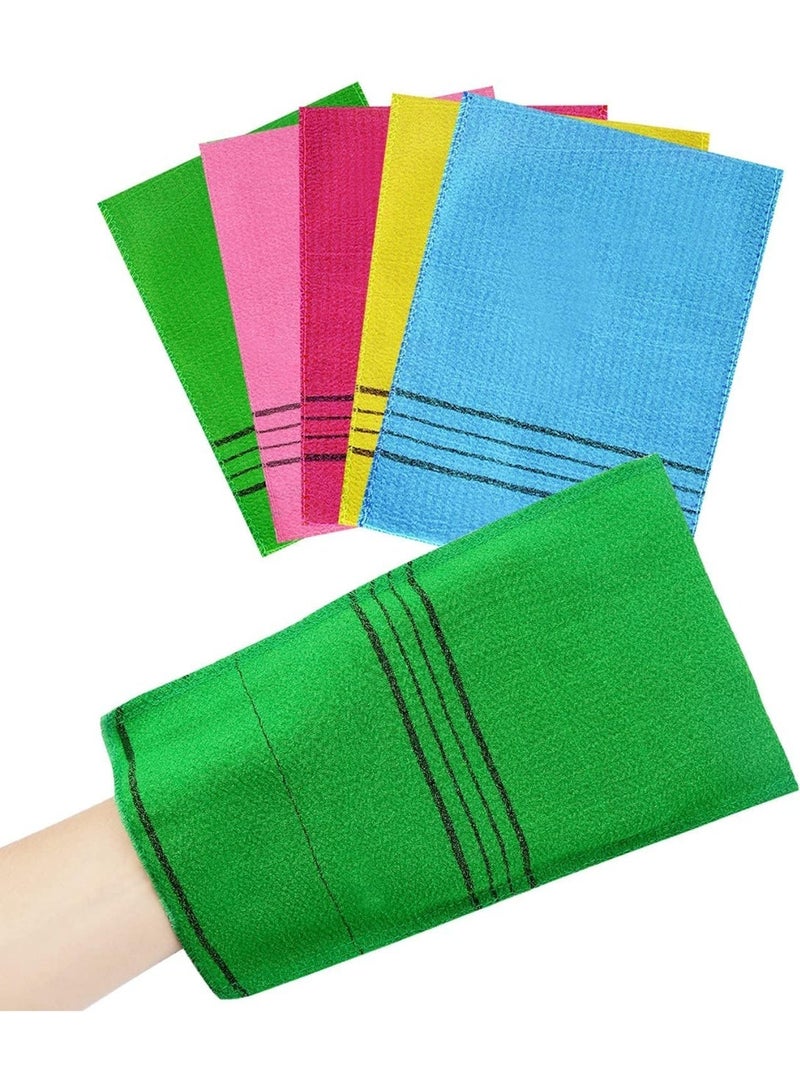 6 Pcs Exfoliating Bath Washcloth,Towel Cloth for Exfoliating,Exfoliator Scrub Mitten for Bath and Shower, Removing Dry Dead Skin Cells, Suitable for All Skin Types (6 Colors) - Image 1