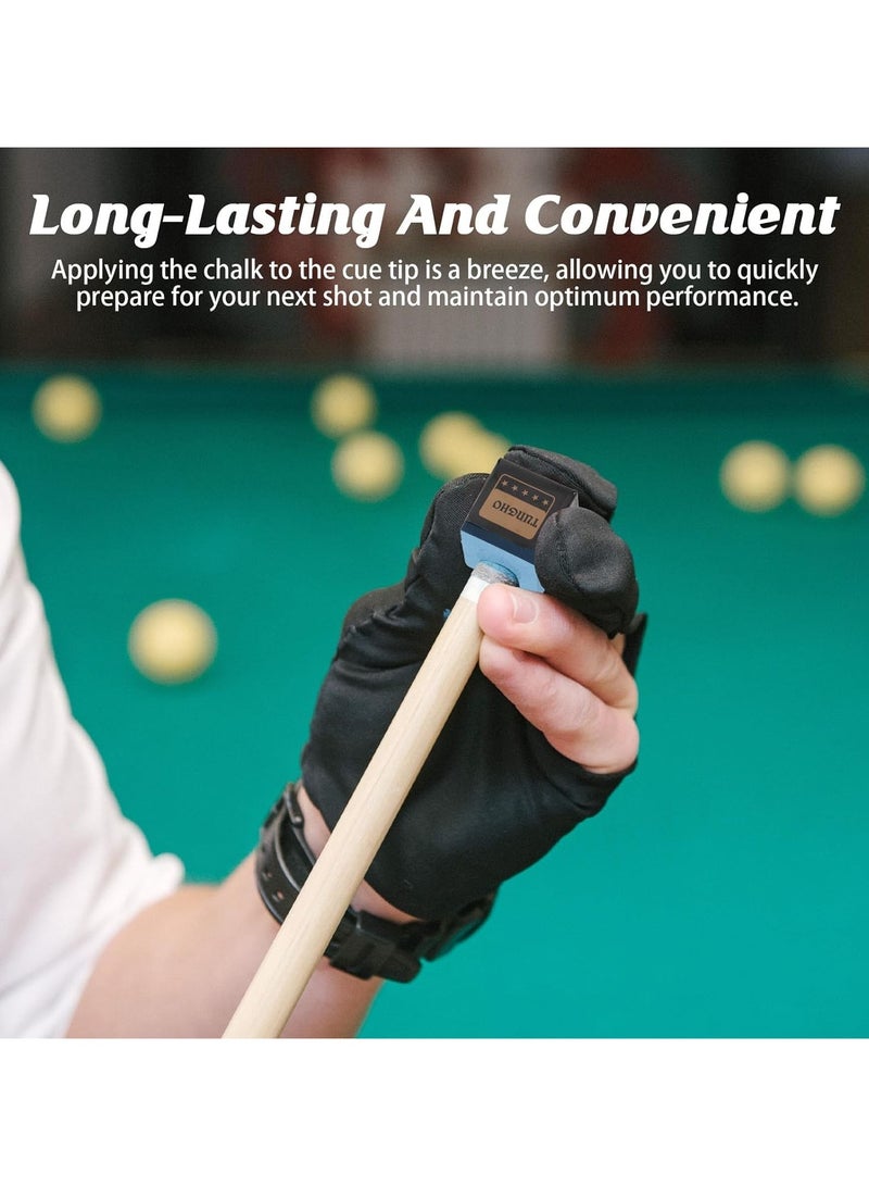 12Pcs Snooker Cues Chalk, No?slip Pool Cue Chalk Blue Premium Billiard Chalk Long-Lasting Cue Tip Snooker Accessories for Professional Billiard Players, Enthusiasts, Home Players