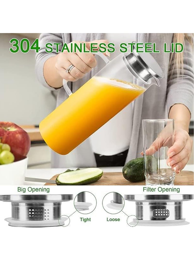 Glass Pitcher Glass Jug with Sealed Lid Beverage Pitcher for Hot/Cold Water Iced Tea and Juice Drink (1.5L) - Image 4