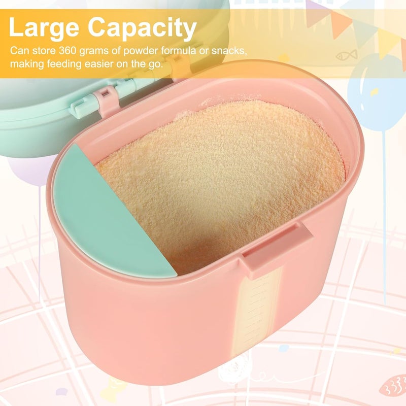 Accmor Baby Formula Dispenser On The Go Portable Milk Powder Formula Dispenser with ScoopFormula Containers for Travel Hold 127oz360g Formula Pink - Image 3