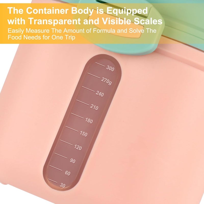 Accmor Baby Formula Dispenser On The Go Portable Milk Powder Formula Dispenser with ScoopFormula Containers for Travel Hold 127oz360g Formula Pink - Image 2