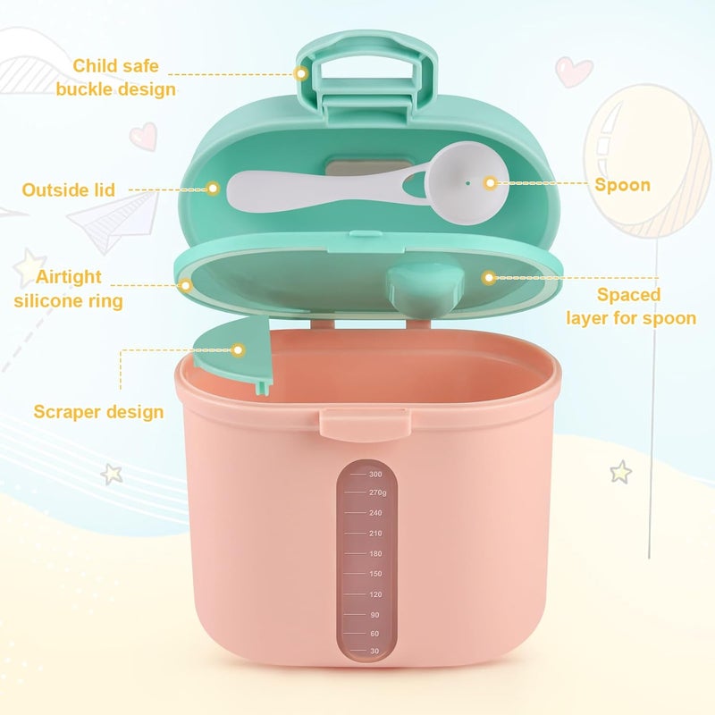 Accmor Baby Formula Dispenser On The Go Portable Milk Powder Formula Dispenser with ScoopFormula Containers for Travel Hold 127oz360g Formula Pink - Image 4